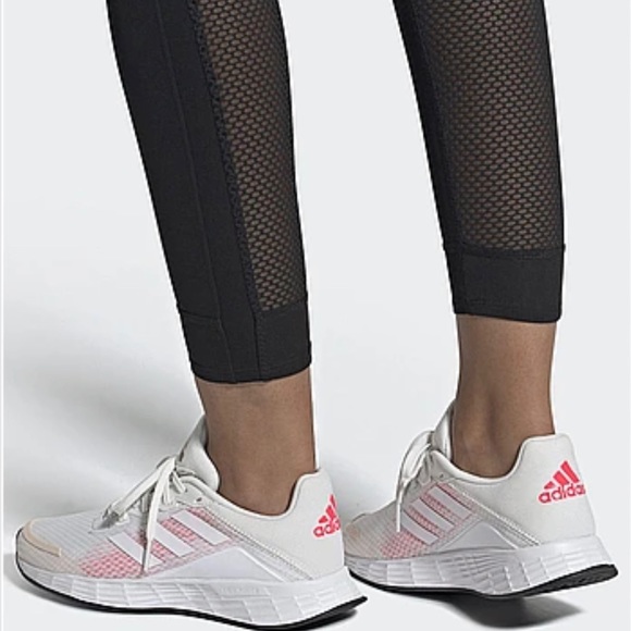 ADIDAS PERFORMANCE DURAMO SL - WHITE/SIGNAL PINK - WOMEN´S SIZE 7.  Like new! - Picture 4 of 5